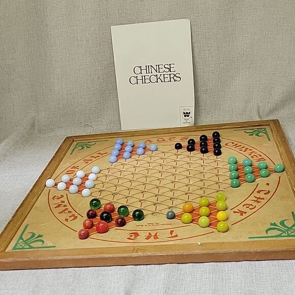 Vtg Chinker Chek Chinese Checkers Brown MFG Game Board Frame 1937 - Picture 1 of 10